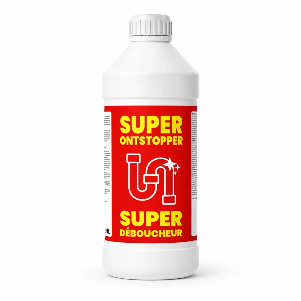 CHEMIEKOR Super Déboucheur 1L – Déboucheur puissant pour canalisations (Bouteille)