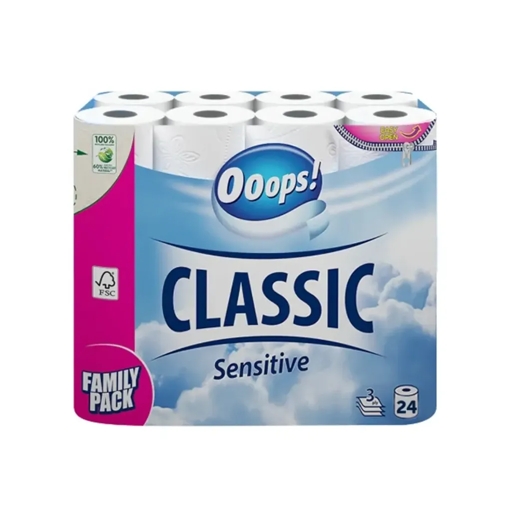 OOOPS Toiletpapier 3 Laags - 24 Rollen (1 Pak: 24 Rollen)