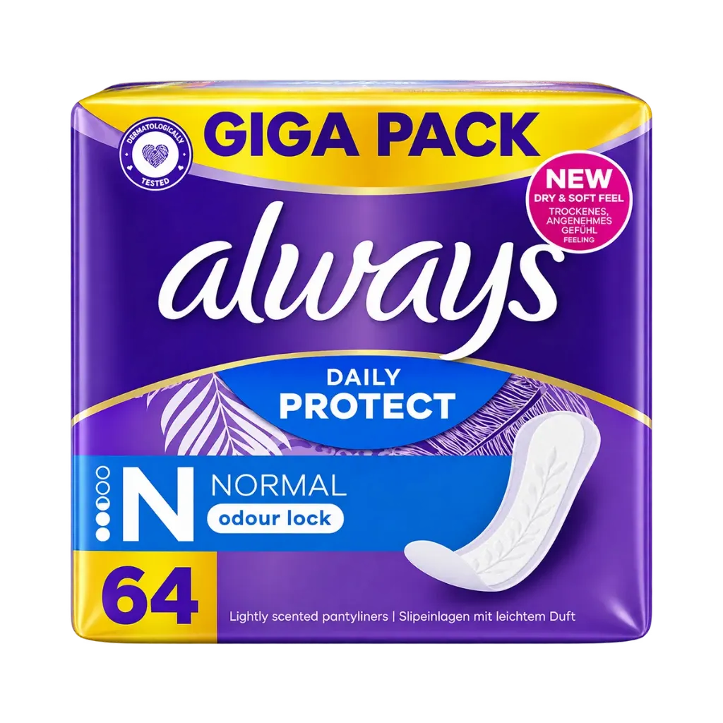 ALWAYS Inlegkruisjes Daily Extra Protect - Normaal Licht Geparfumeerd - 64st. (1 Doos: 1 x 64st.)