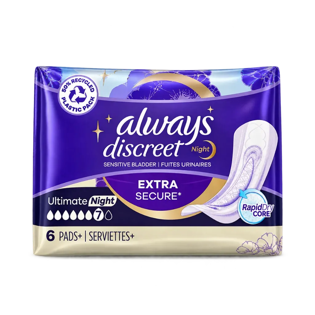 ALWAYS Discreet Ultimate Night Extra Taille 7 - 6 pièces. (1 Pièce)