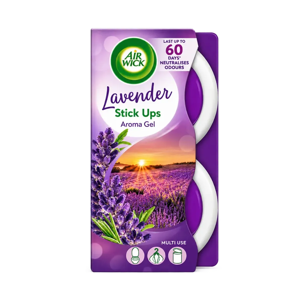 Airwick Stick Ups Discs Lavendel 2st. - Multi Luchtverfrisser voor prullenbak, toilet, kleding en meer (1 Pièce)