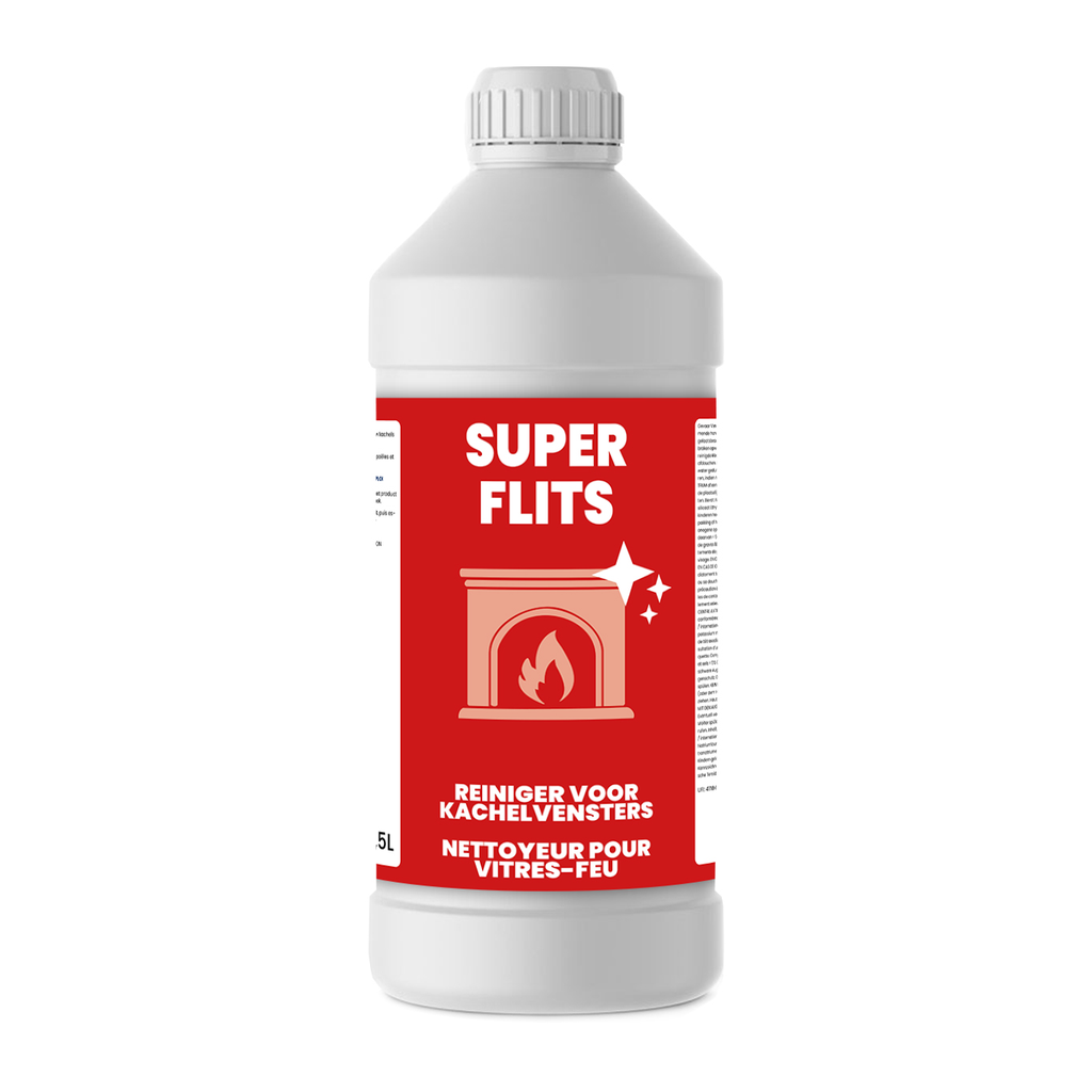 CHEMIEKOR Super Flits 1L – Nettoyant pour vitres de poêle – Dégraissant pour vitres – Dégraissant vitres (Bouteille)